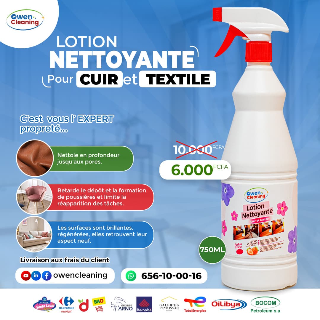 Lotion Nettoyante Cuir et Textile